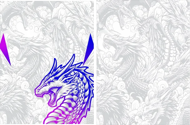 DRAGÓN BLANCO DEGRADADO FUCSIA, AZUL INTERCLASSE 2024