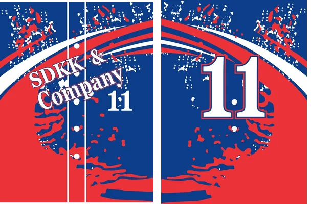 Design Baseball Grunge Rojo Azul