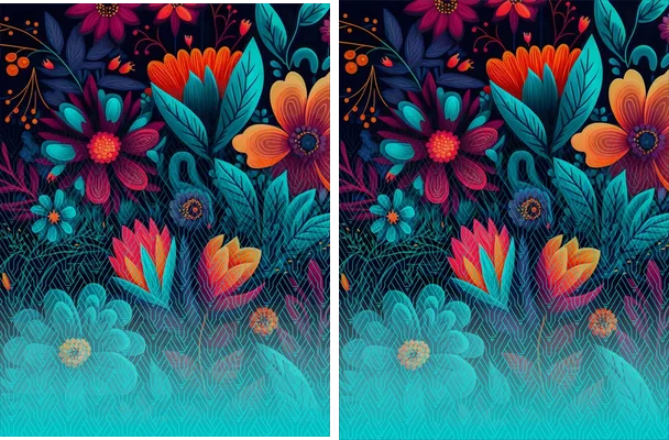 Design Floral Cyan