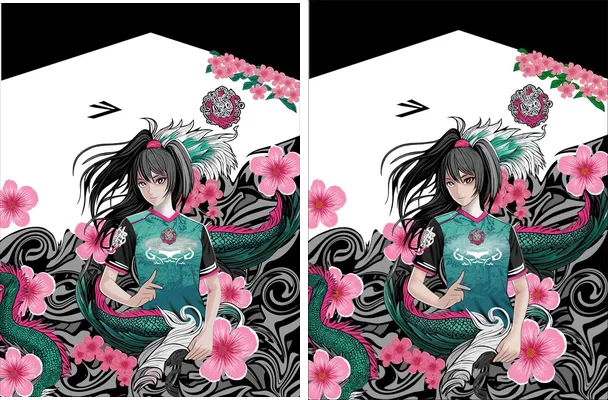 Girl Flowers Dragons Concept Q 1