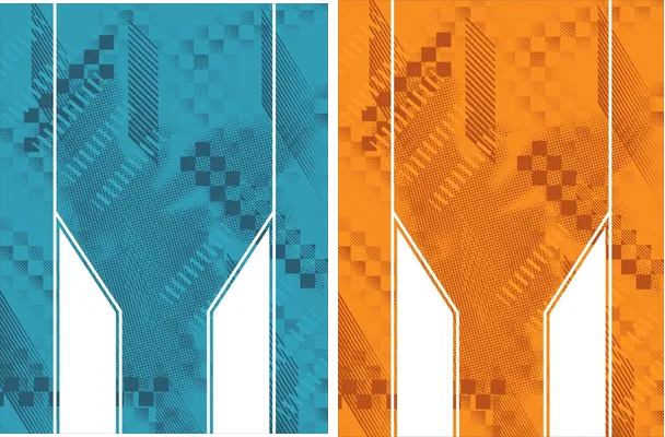 JERSEY GEOMETRIC TURQUEZA Y NARANJA 2025