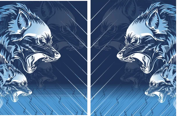 Lobo Degradado Azul 25