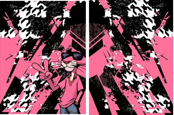 Pantera Rosa Grunge 25 Q 1