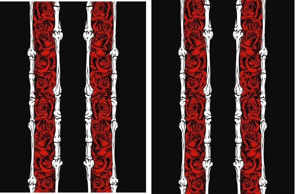 Pattern Floral Huesos Vector