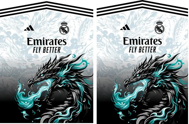 Real Madrid Dragon Blue Flame