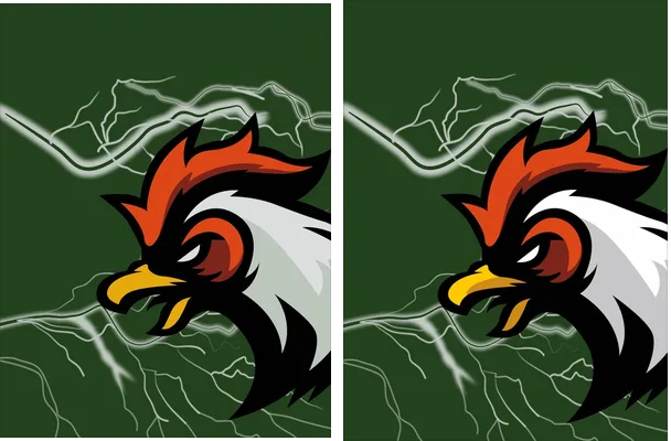 Rooster Flash of lightning