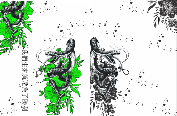 SERPIENTE FLORAL VERDE LIMON 2023
