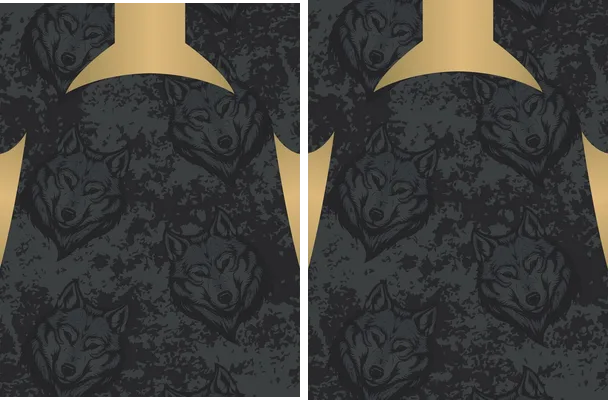 Wolves Design Gold y Blue