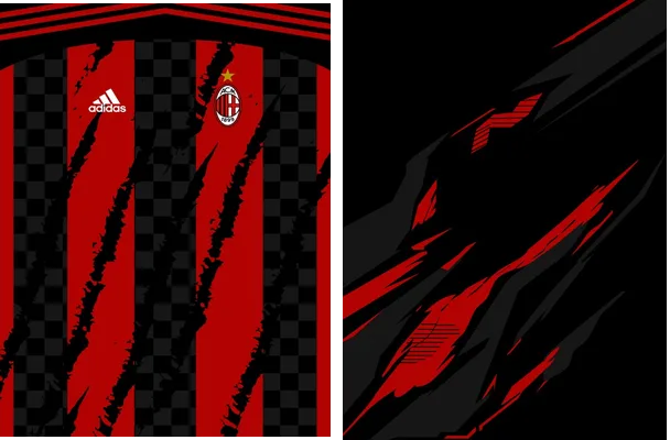 ac milan grunge black red