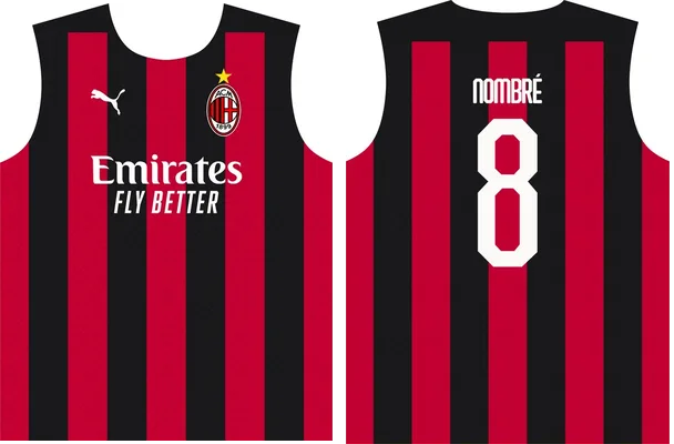 ac milan home kit 20 21 vector