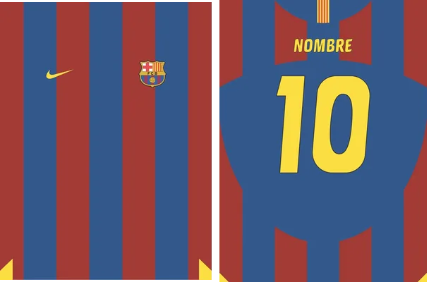 barcelona fc home kit 2006