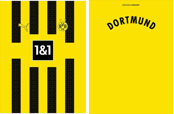 borussia dortmund home replica 2022 23 vector free download