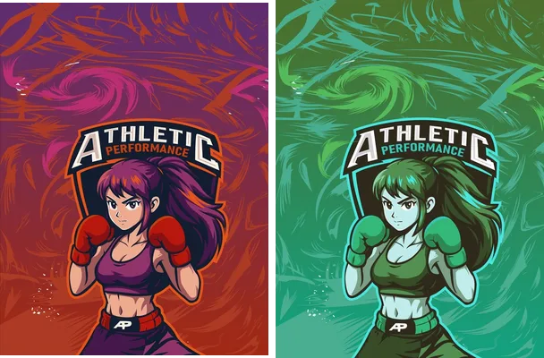 boxing woman concept