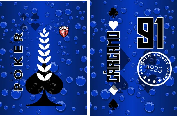cerveza poker design blue