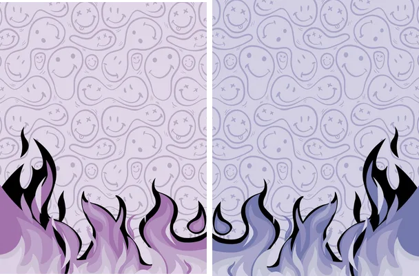design llamas moradas