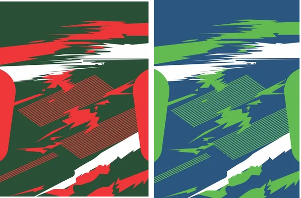design soccer green red