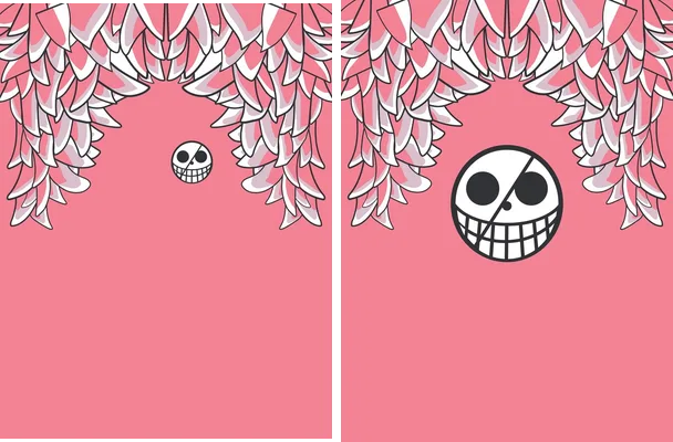 desing hawaiano de one piece doflamingo