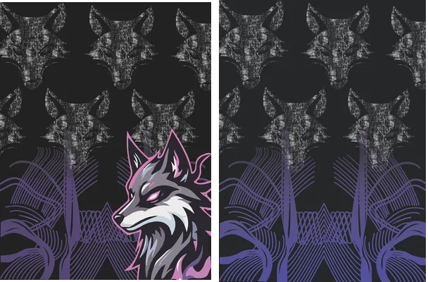desing wolf violet