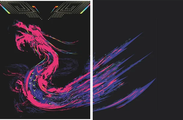 dragon chino abstract design