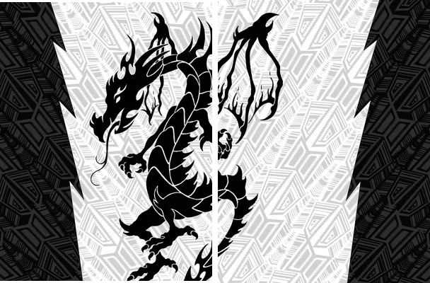 dragon geometric black