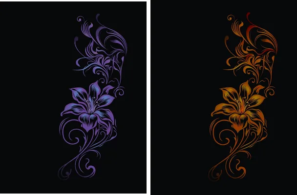 floral black design