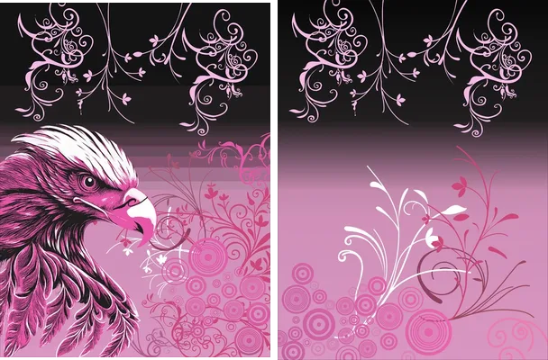 floral eagle vector