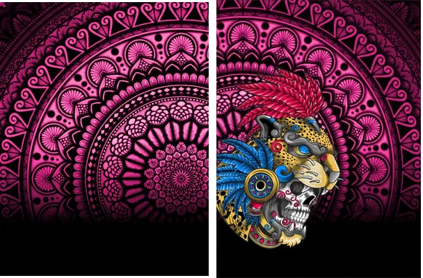 guerrero jaguar con mandala