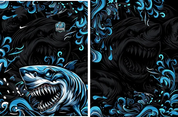 interclasse blue shark design
