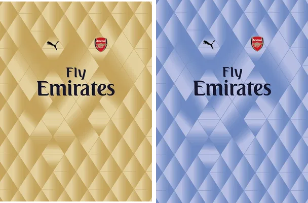 jersey arsenal degradado dorado