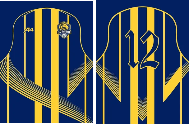 jersey azul f c mitre lineal amarillo
