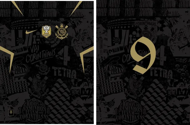 jersey corinthians 3era negro dorado