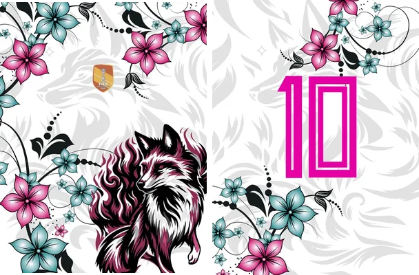 jersey desing floral fox black rosado