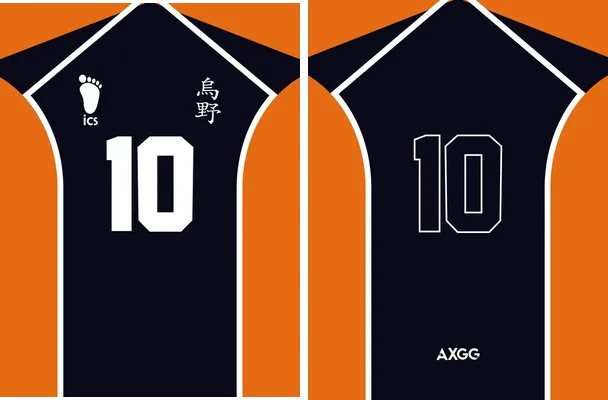 jersey haikyu azul marino naranja blanco