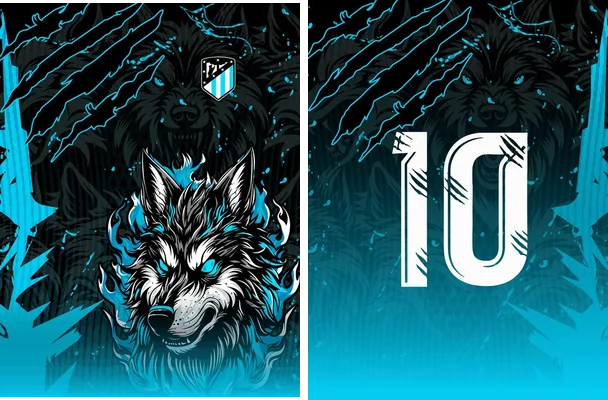 jersey lobo celeste negro