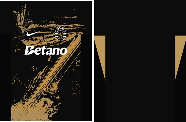 jersey sporting portugal color black dorado