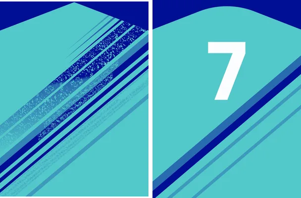jersey turquesa azul lineal