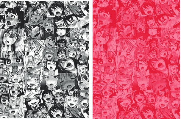 manga grils collage design