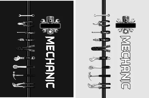 mechanic herramientas blackwhite design