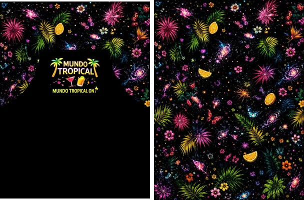 mundo tropical black floral