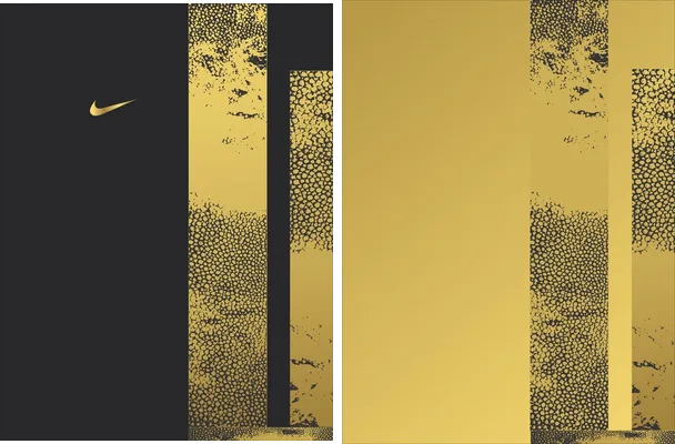 nike negro y dorado