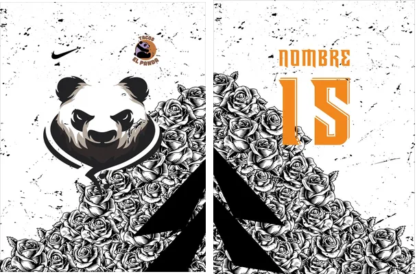 panda rose black grunge
