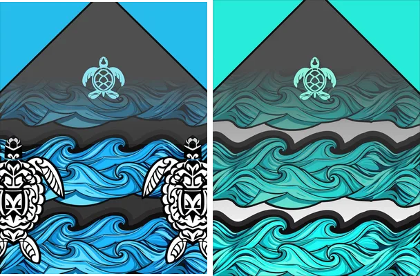 patron de olas tortuga