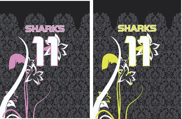 sharks design flowers