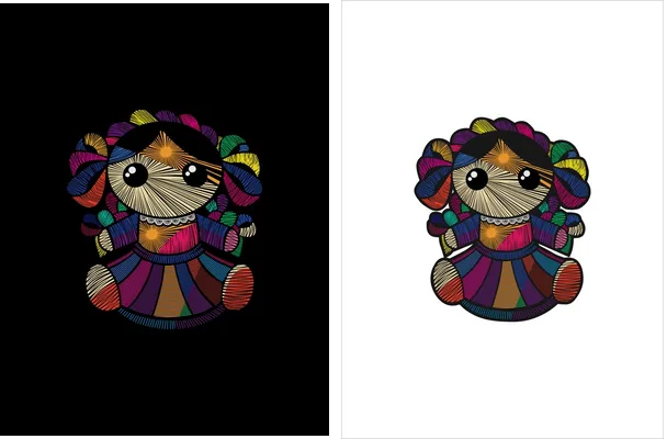 simulation girl embroidery