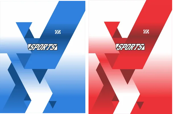 sports blue red desings vector