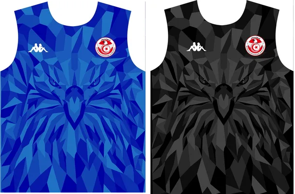tunisia kappa home kits 2019 20 vector para sublimar