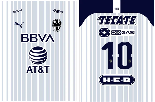 vector camiseta local 2020 rayados de mexico