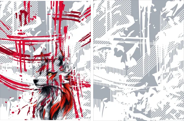 wolf sports grunge white